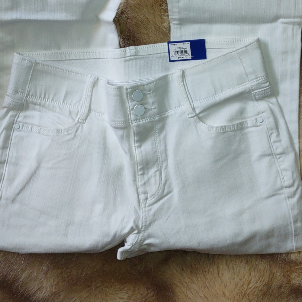 Apt 9 mid rise white stretch bootcut curvy tummy control jeans. Size 10S New - Picture 5 of 13